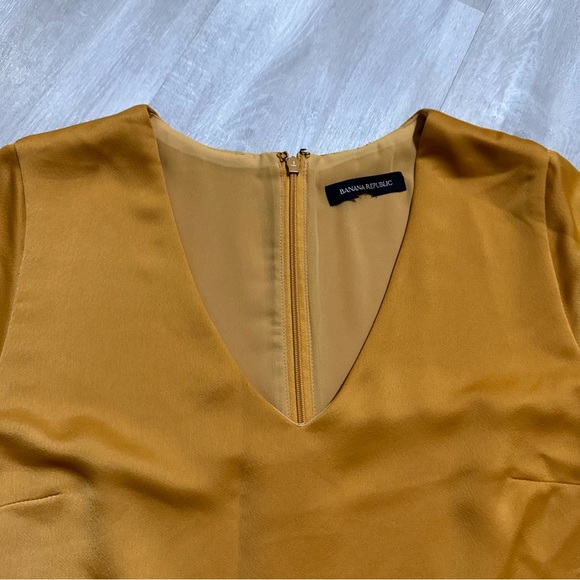 Banana Republic Yellow MIDI Flare Dress Sz 12 - Picture 6 of 9
